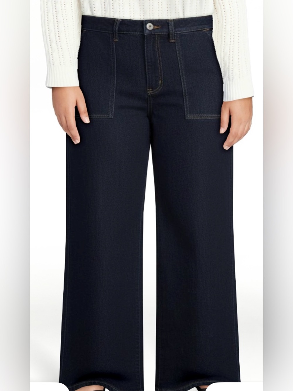 NWT Time and Tru Wide-Leg Dark wash Blue Utility Trouser Jeans